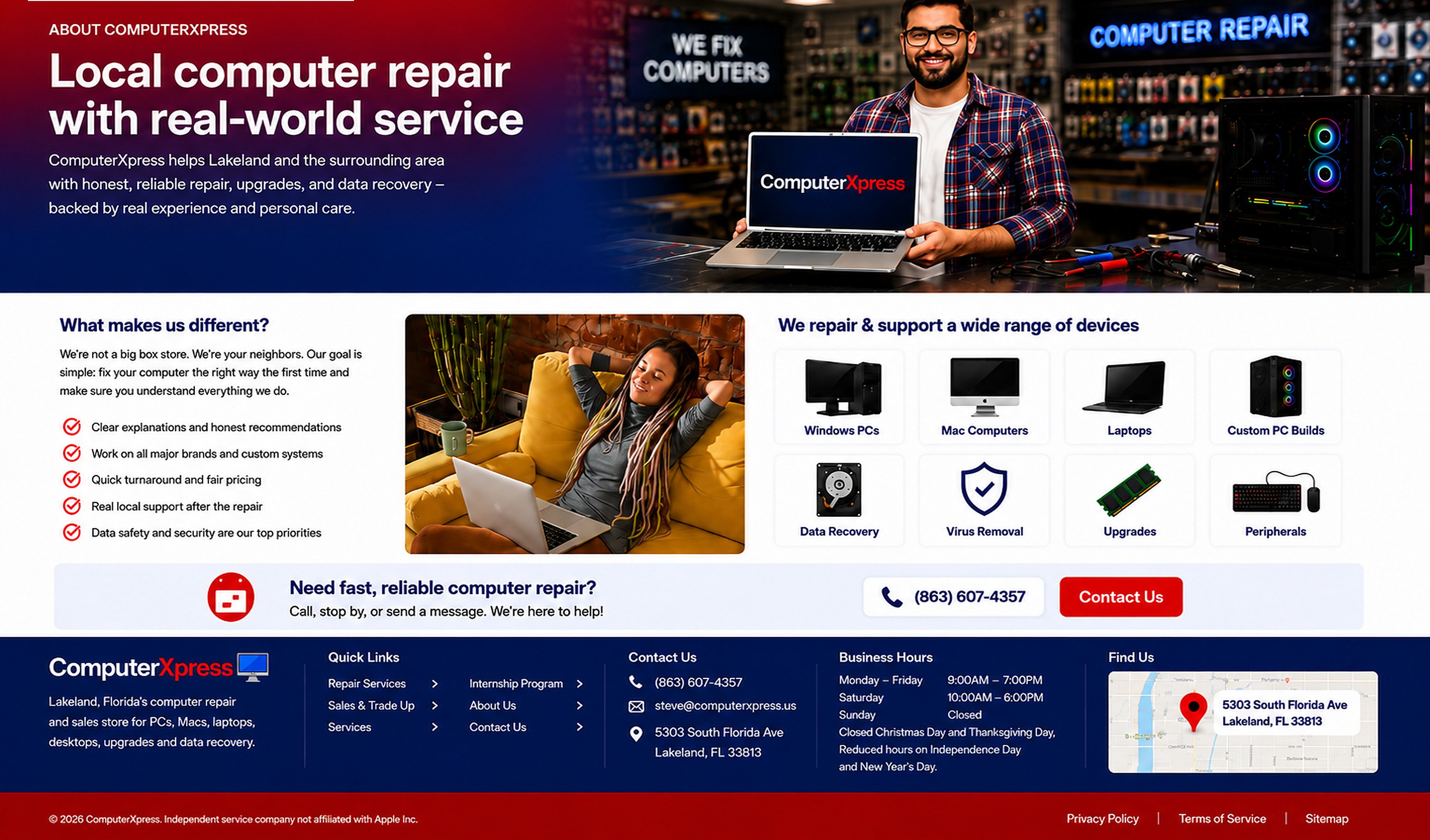 About ComputerXpress page for ComputerXpress in Lakeland Florida.