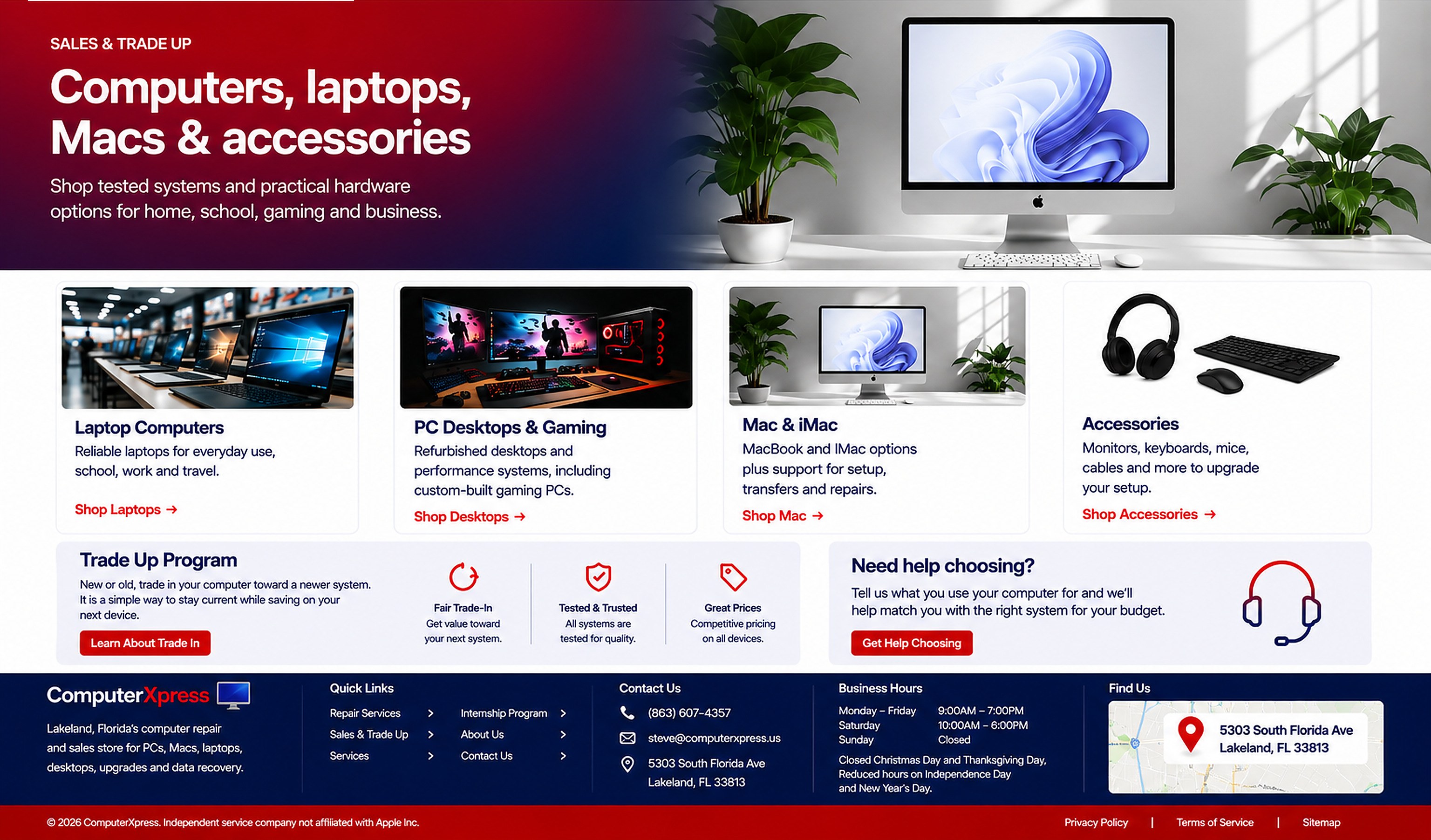 Computer Sales in Lakeland page for ComputerXpress in Lakeland Florida.